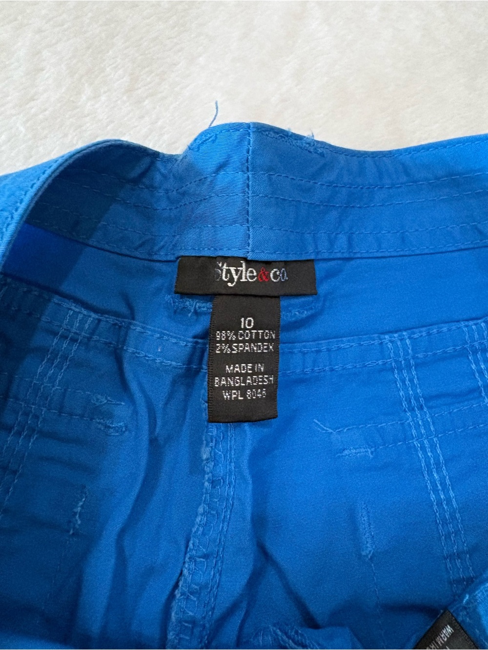Style & Co. Electric Blue Women's Cargo Capris - Picture 3 of 4